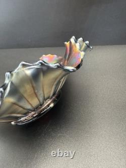 Antique NORTHWOOD Carnival Glass Good Luck 9 Bowl Ribbed Back