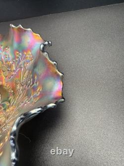 Antique NORTHWOOD Carnival Glass Good Luck 9 Bowl Ribbed Back