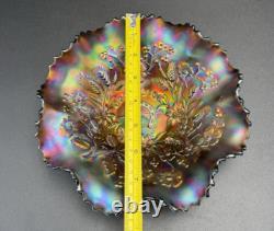 Antique NORTHWOOD Carnival Glass Good Luck 9 Bowl Ribbed Back