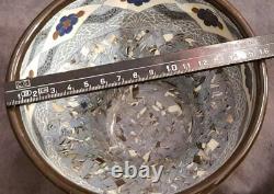 Antique Neriage Earthenware Cachepot Bowl Mosaic Lands Jean Gerbino France