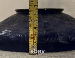 Antique Northwood Grape And Cable Carnival Glass Bowl, Electric Blue (510)