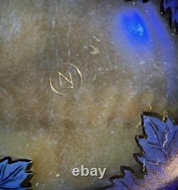 Antique Northwood Grape And Cable Carnival Glass Bowl, Electric Blue (510)