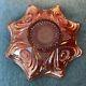 Antique Northwood Marigold Valentine Carnival Glass Ruffled Bowl 10 Rare EXC