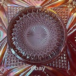 Antique Northwood Marigold Valentine Carnival Glass Ruffled Bowl 10 Rare EXC