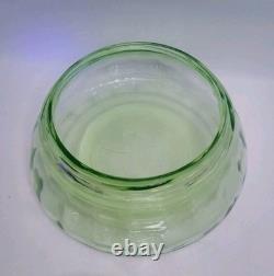 Antique Ornate Uranium Glass Candy/Trinket Bowl WithSquirrel Lid Rare 7 See Pics