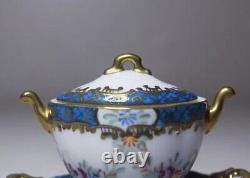 Antique Paris Royal Limoges Hand Painted Gold Gilt Floral Small Covered Bowl