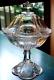 Antique Pressed Glass BANDED STAR Compote Candy Dish W Lid 1890 King & Sons RARE
