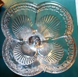 Antique Pressed Glass BANDED STAR Compote Candy Dish W Lid 1890 King & Sons RARE