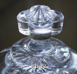 Antique Pressed Glass BANDED STAR Compote Candy Dish W Lid 1890 King & Sons RARE