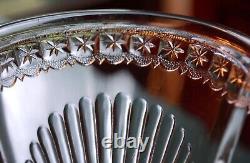 Antique Pressed Glass BANDED STAR Compote Candy Dish W Lid 1890 King & Sons RARE