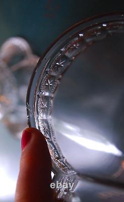 Antique Pressed Glass BANDED STAR Compote Candy Dish W Lid 1890 King & Sons RARE