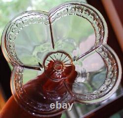 Antique Pressed Glass BANDED STAR Compote Candy Dish W Lid 1890 King & Sons RARE