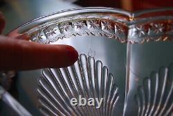 Antique Pressed Glass BANDED STAR Compote Candy Dish W Lid 1890 King & Sons RARE