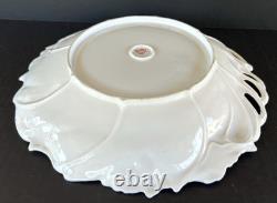 Antique Prussian S&T RS Germany Porcelain Bowl 11 Fuchsia With Roses