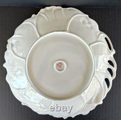 Antique Prussian S&T RS Germany Porcelain Bowl 11 Fuchsia With Roses