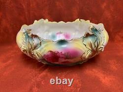 Antique RS Prussia Porcelain Center Bowl Iris Mold 25 B Bowl Circa 1904-1910