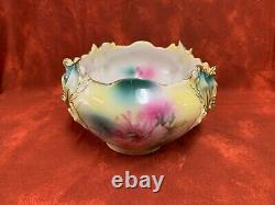 Antique RS Prussia Porcelain Center Bowl Iris Mold 25 B Bowl Circa 1904-1910