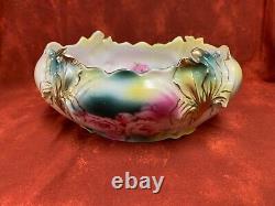 Antique RS Prussia Porcelain Center Bowl Iris Mold 25 B Bowl Circa 1904-1910