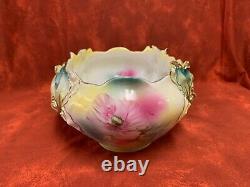 Antique RS Prussia Porcelain Center Bowl Iris Mold 25 B Bowl Circa 1904-1910