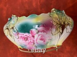 Antique RS Prussia Porcelain Center Bowl Iris Mold 25 B Bowl Circa 1904-1910