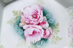 Antique R. S. PRUSSIA Floral Decorated Porcelain Large Serving Bowl