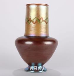 Antique & Rare Tiffany Favrile Art Glass Tel-el-Amarna Art Glass Vase, Signed