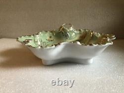 Antique Rosenthal Pate Sur Pate Porcelain Berry Bowl HP Lotus Flowers Dragonfly