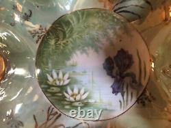 Antique Rosenthal Pate Sur Pate Porcelain Berry Bowl HP Lotus Flowers Dragonfly