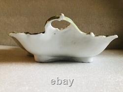 Antique Rosenthal Pate Sur Pate Porcelain Berry Bowl HP Lotus Flowers Dragonfly