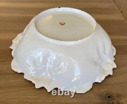 Antique Rs Prussia Bowl Winter Portrait Scene Floral Iris Mold 10.5 Rare