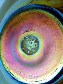 Antique Signed Steuben Aurene Iridescent Glass Centerpiece Bowl Carder 2851