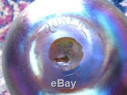Antique Signed Steuben Gold Aurene American Iridescent Art Glass 3 Vase/Bowl