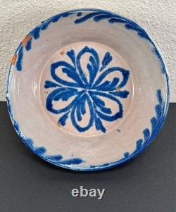 Antique Spanish Fajalauza Ceramic Bowl Glazed Faience 19th C. Faience Lebrillo