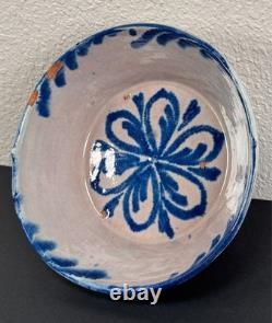 Antique Spanish Fajalauza Ceramic Bowl Glazed Faience 19th C. Faience Lebrillo