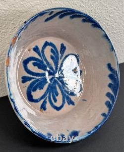 Antique Spanish Fajalauza Ceramic Bowl Glazed Faience 19th C. Faience Lebrillo
