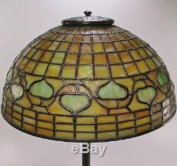Antique TIFFANY STUDIOS Leaded Glass Geometric Acorn Lamp ca early 1900's Signed