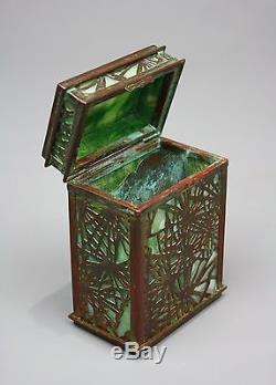 Antique Tiffany Studios Pine Needle Desk Set, 8-Piece, Early 20th C, Stamped