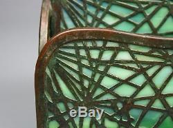 Antique Tiffany Studios Pine Needle Letter Rack, Bronze & Glass, Stamped