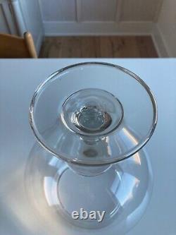 Antique Victorian Hand Blown Glass Pedestal Leech Bowl Large