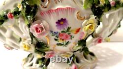Antique Von Schierholz Dresden German Porcelain 10x10x7 Cherub Bowl Vase Basket