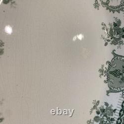 Antique WEDGWOOD England RALEIGH Pattern Platters Set of 5 Green Transferware