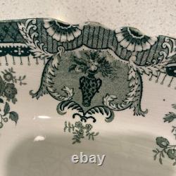 Antique WEDGWOOD England RALEIGH Pattern Platters Set of 5 Green Transferware