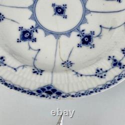 Antique a/f Royal Copenhagen Blue Fluted Half Lace Soup Bowl 1/565 25cm's