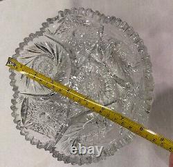 Antique american brilliant crystal cut glass bowl