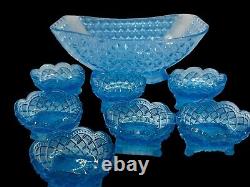 Antique eapg glass nut condiment set. INCREDIBLY RARE! STUNNING COLOR! Free Ship