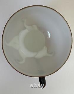 Art Deco Seven Lucky Cranes Pink & Black Tea Cup & Saucer Antique Rare China
