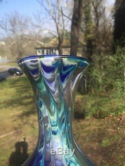 Art Glass Blenko #9 Vase #1511 marbled colors swirling AMAZING VASE