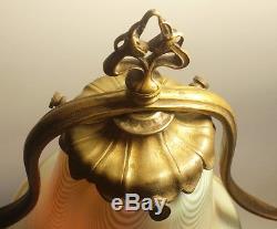 Art Nouveau Tiffany Lamp Signed L. C. T. Shade Bronze Whiplash Majorelle Galle