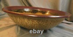 Art Pottery Bowl Signed Tj 2007 Really Stunningbrown, Gray, Purple Pattern #2