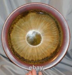 Art Pottery Bowl Signed Tj 2007 Really Stunningbrown, Gray, Purple Pattern #2